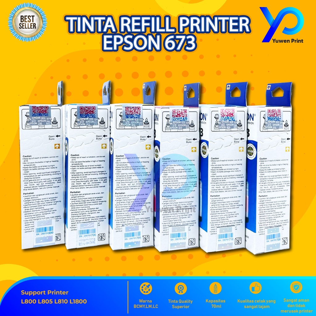 Tinta Epson 673 For Printer L1800 L800 L810 L805 Warehouse Sale