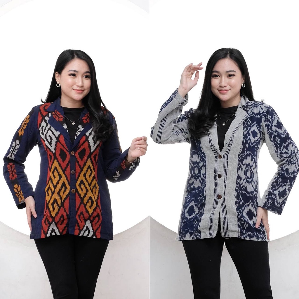 OUTER TENUN SAFIRA ATASAN KANTOR WANITA BLAZER TENUN KEISHAN.ID