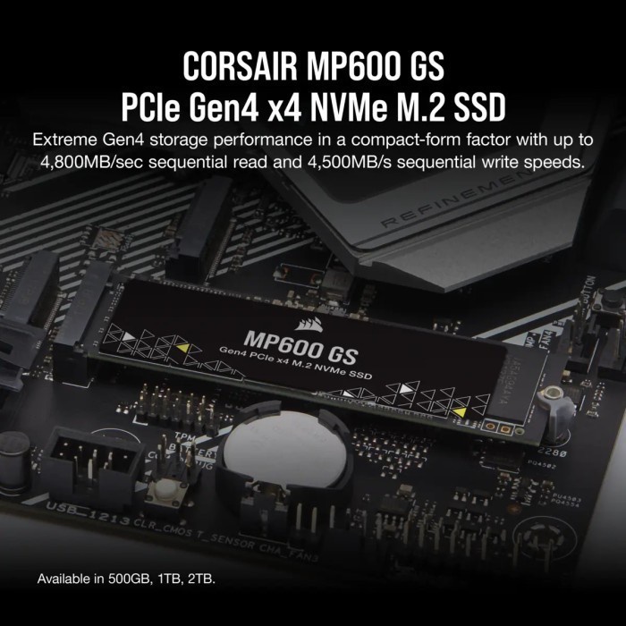 CORSAIR MP600 GS 2TB SSD PCIE 4.0 GEN4 M.2 NVME CSSD-F2000GBMP600GS