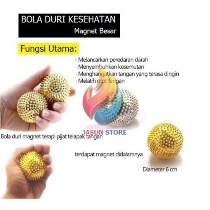 BISA COD! Bola Refleksi Magnet Berduri / Bola Duri Terapi Kesehatan Telapak Tangan - Random 1Pcs