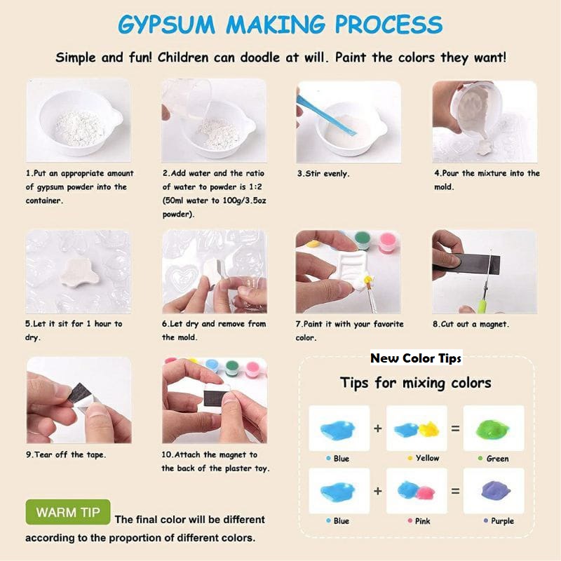 DIY Painting Gypsum Kit Mewarnai Patung Lukis Gypsum Mainan Anak Mainan Prakarya Anak Mainan Cetak Patung Mainan Montessori Anak Sensory Play