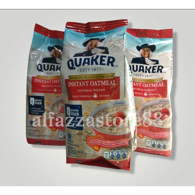 

[Paket Bundling] Quaker Oats Instan Oatmeal Oat 200 gram | Isi 3 bungkus