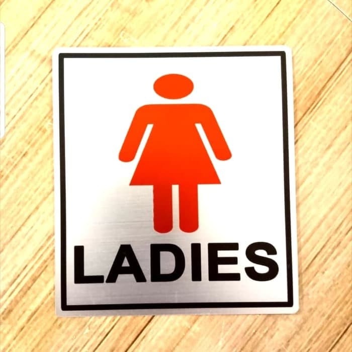 

label toilet LADIES / sign wc wanita 8X9CM