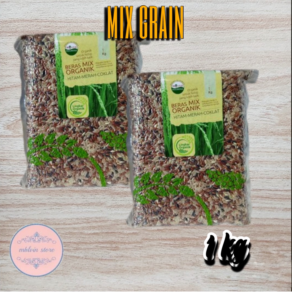 

Beras Mix Grain ( coklat, merah, hitam ) organik 1 kg lingkar organik