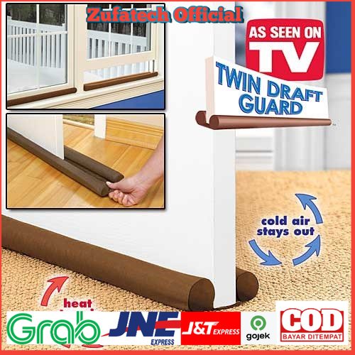 Twin Draft Guard Dust Heat Stopper / Penahan Udara - Brown