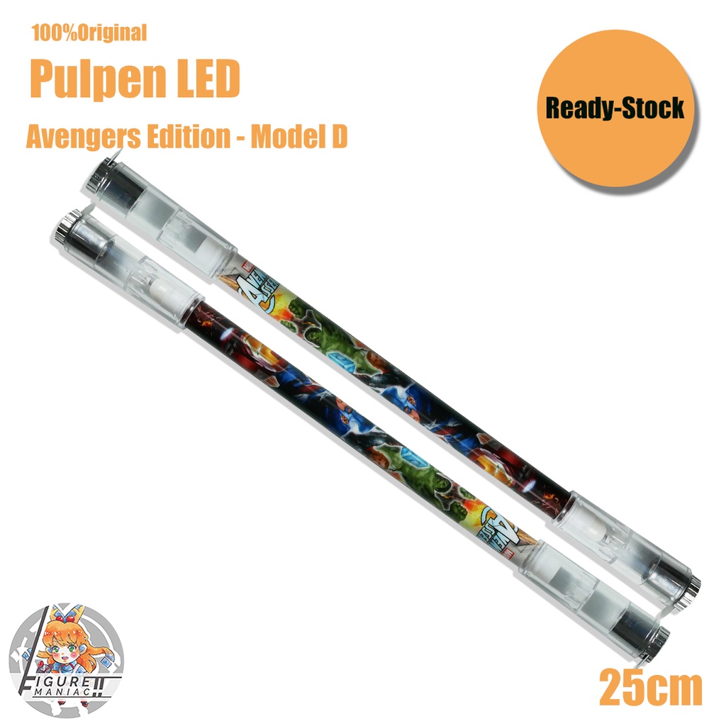 Spinning Pen - Pulpen Putar Plastik Avengers Edition Superhero Balance Lampu LED Murah Diskon Berubah Warna