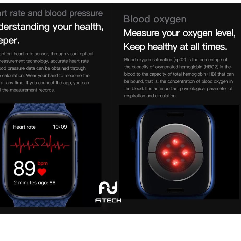 Siap Kirim [ Original Bergaransi ] FiTech HIWATCH Series 7 T500+PRO Original Smartwatch Heart Rate S