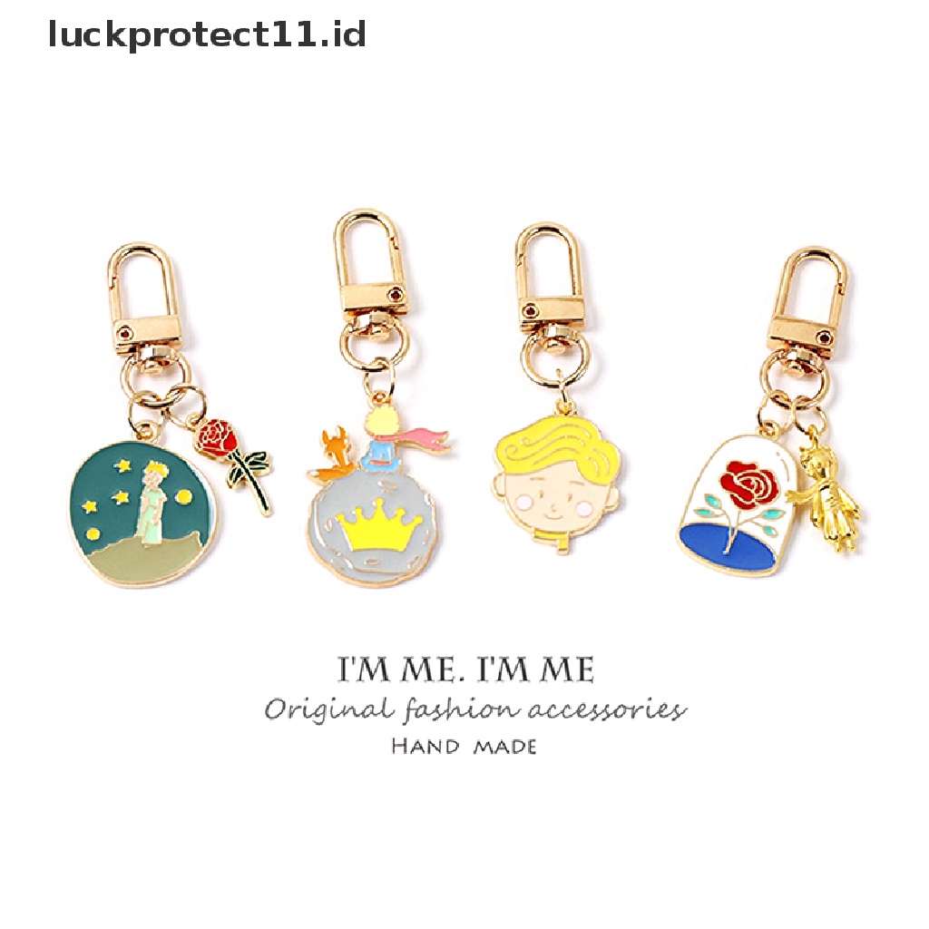 /Fashion Hot// Fashion// 1pcs Lovely Rose Boy Little Prince Pendant Key Chain Gantungan Kunci Planet Rubah Kecil.