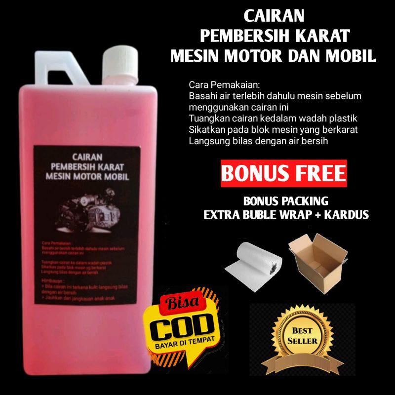 Cairan pembersih karat mesin motor dan mobil/Cairan pembersih kerak mesin motor dan mobil 1 liter