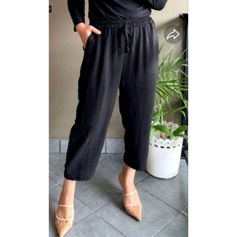 ZAARAA CRINKLE AIRFLOW XXL/CELANA HIGHWAIST WANITA COCOK BUAT BERAT BADAN 55 KG SAMPAI 65 KG BAHAN TEBAL DAN JATUH
