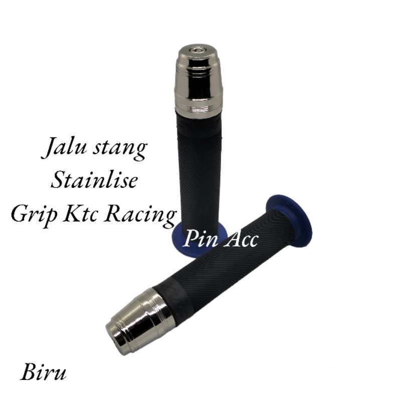 Paket Grip Variasi Ktc racing+Jalu stang Stainlise Anti karat 100% Stainlise Mio sporty Mio Smile Mio Soul Mio GT Fino Xeon Beat Scoopy Vario Dill universal motor