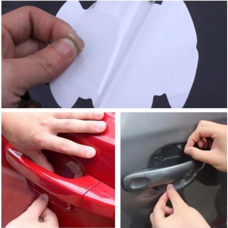 4 pcs Stiker Anti Gores Pelindung Gagang Pintu Mobil Car Handle Protector