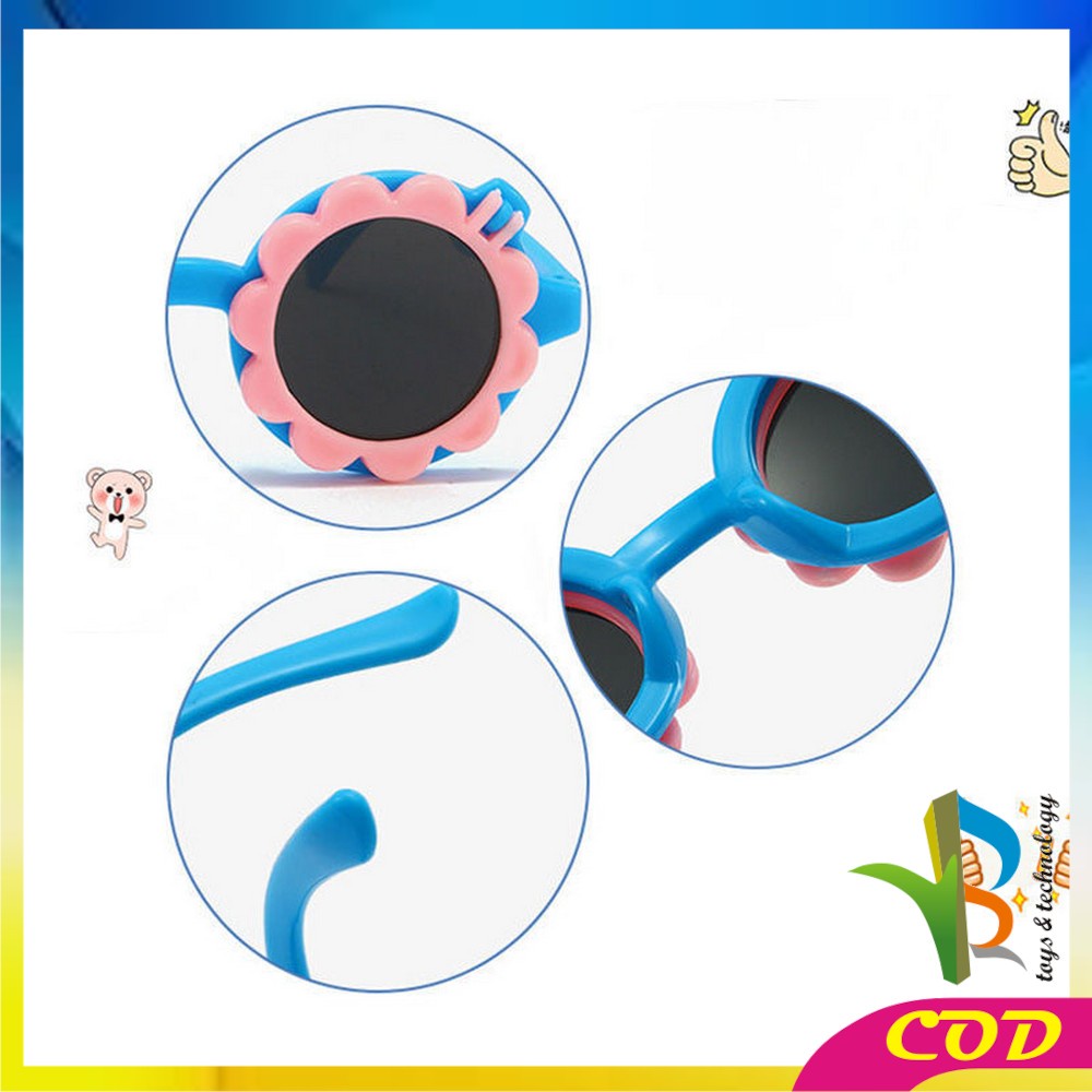 RB-C675 Kacamata Anak Motif Bunga Buka Tutup Korean Style / Kaca Mata Fashion Lucu Anak Cute Sunglasses Flower Kids Import