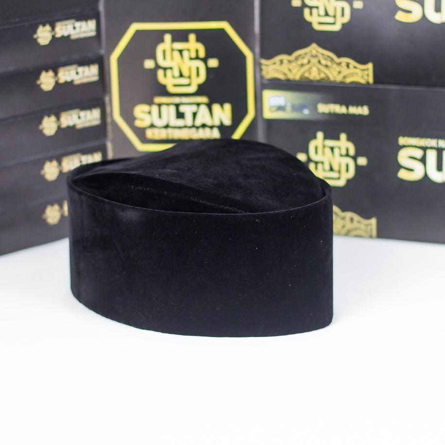 Promo 향 Kopiah Susun Peci Hitam Songkok Kopiah Bahan Royal SUSUN POLOS & BORDIR NU Tinggi 10cm kopya