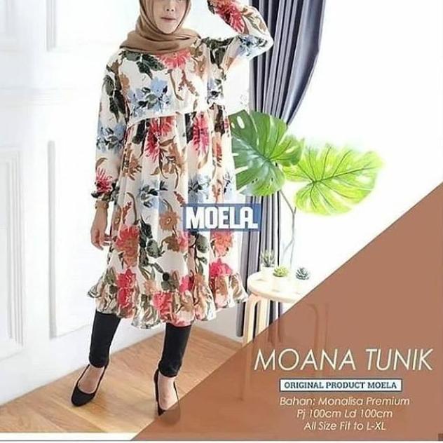 EXCLUSIVEMoana tunik motif monalisa terbaru busui friendly  JUMBO dan standar oversized motif bunga 