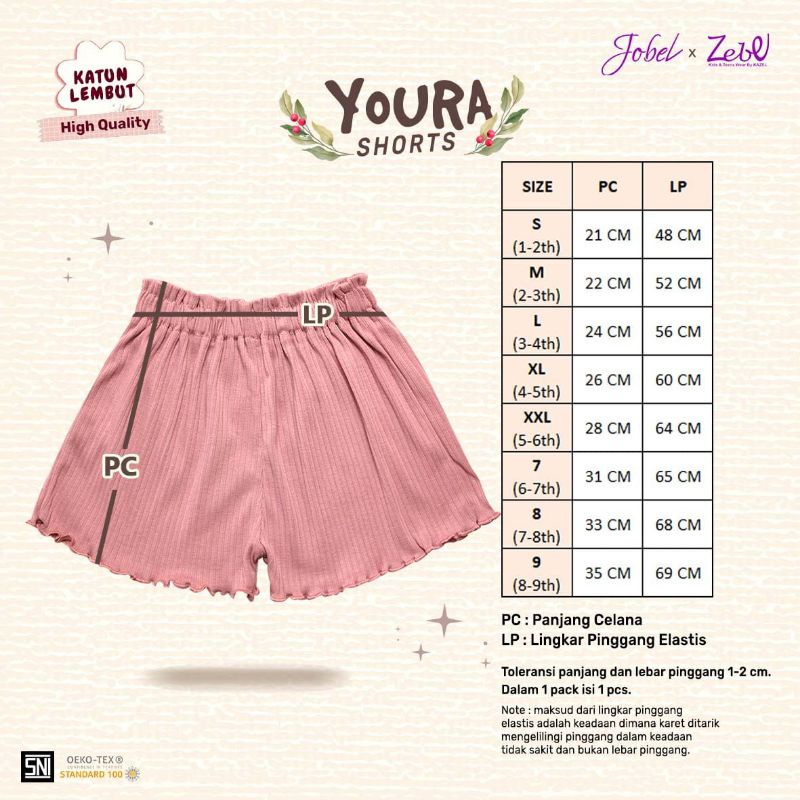 Jobel x Zebe Youra Shorts (1-9 tahun)