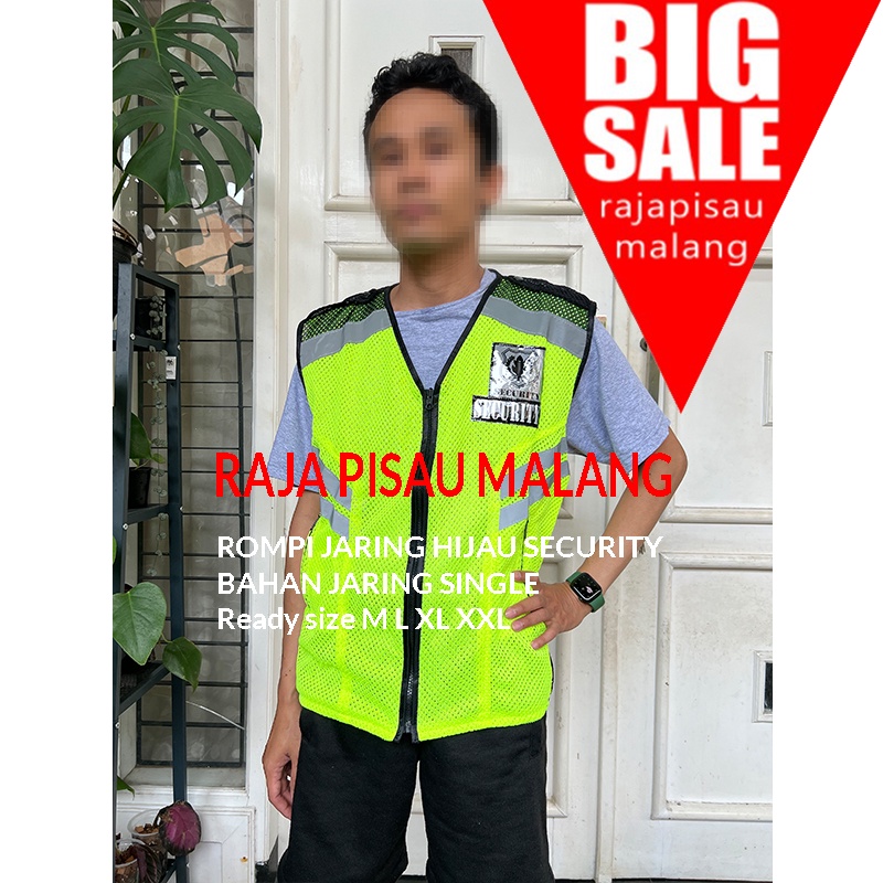 Rompi Jaring Security Lis Hitam Vest Security Rompi Satpam Jala Murah dan Grosir