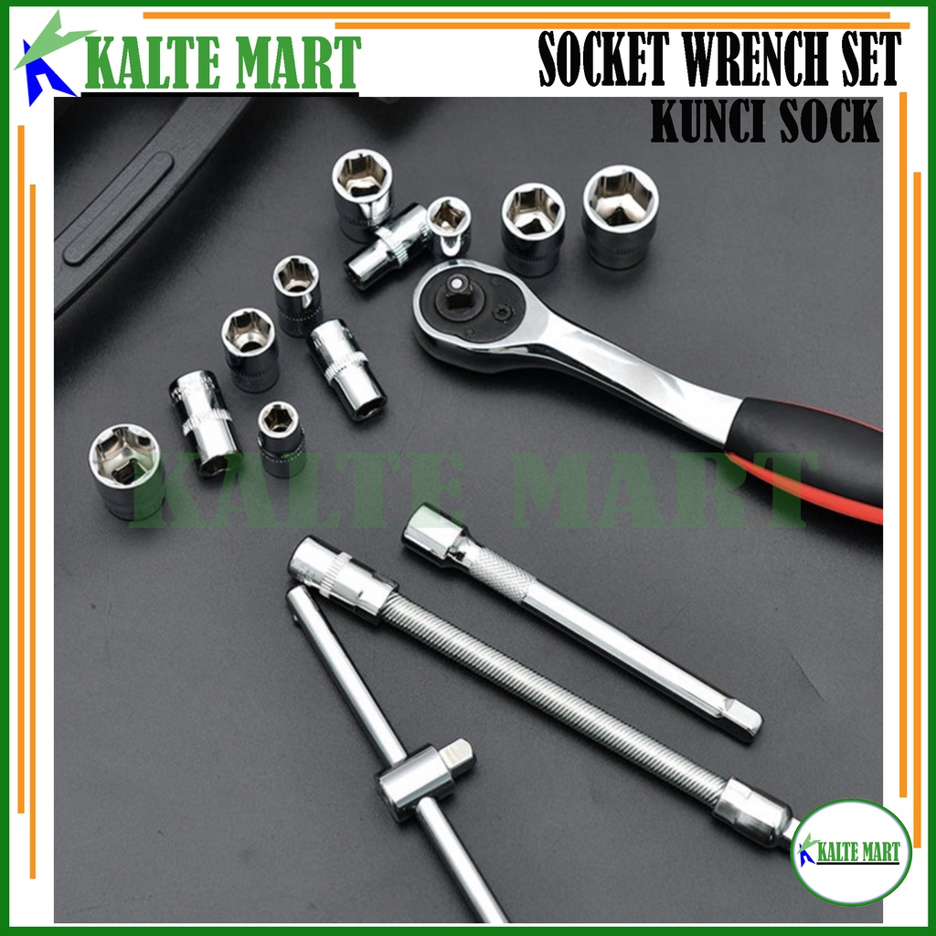 Socket Wrench Pas Socket Set Kunci Sock Set 46Pcs Kunci Shocket Set 46Pcs Tools Kit Pas Ring