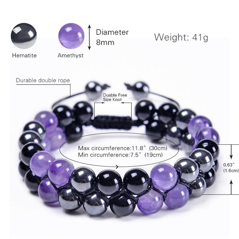 New Beads Gelang Pria Wanita Double Layer Couple Bangle Bracelet Serut