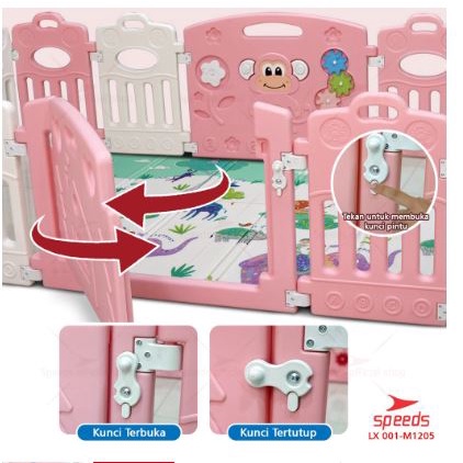 SPEEDS Pagar Bayi Pagar Mainan Anak Baby Fence Kokoh Play Fence Pagar Anak | Aman dan Awet | -1205