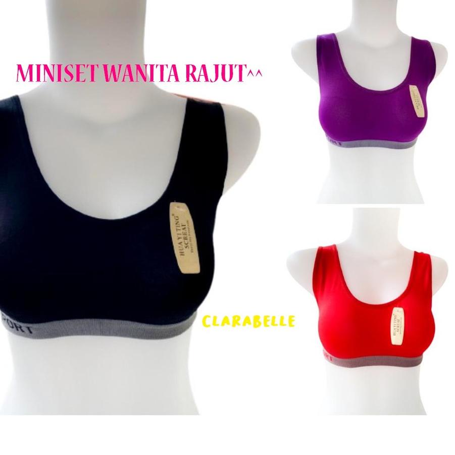 ✓ Miniset Bra Rajut Wanita Tanpa Busa Premium Fema Halus