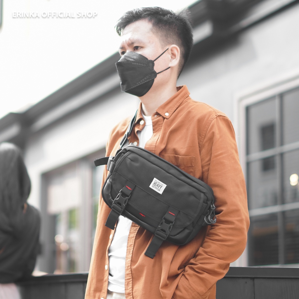 Erinka Official Shop-Waist Bag Flashpack - Heavy- Black - Tas Pinggang