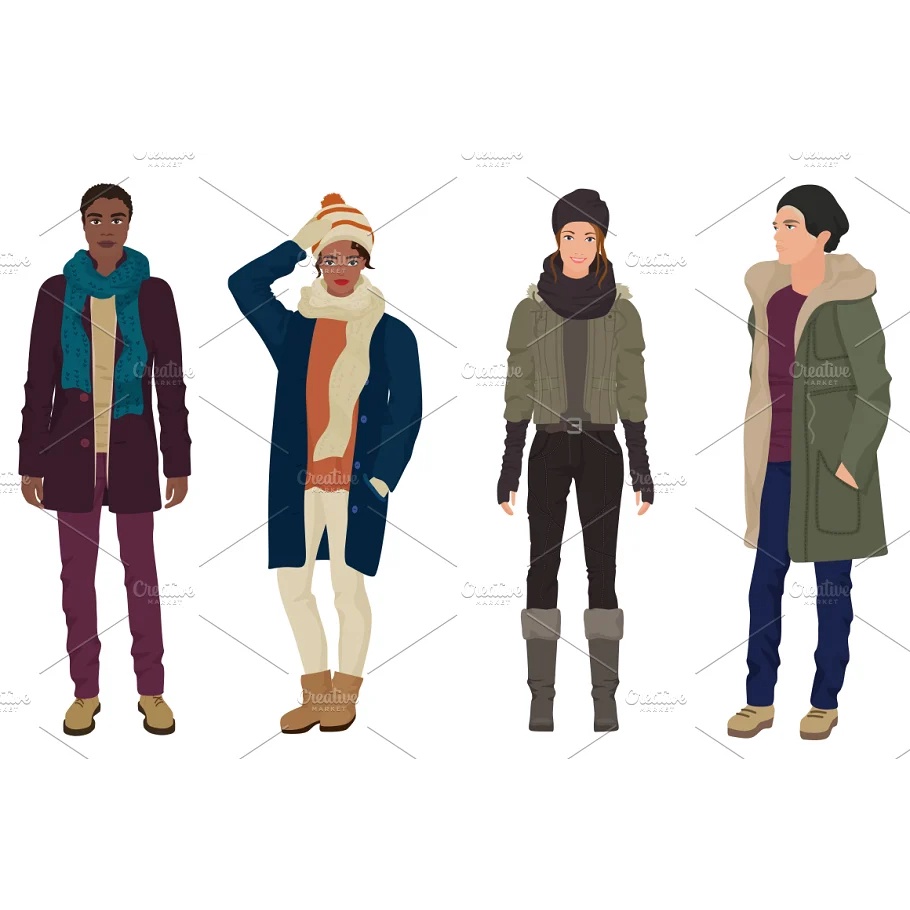 Fashionable Winter People Collection
