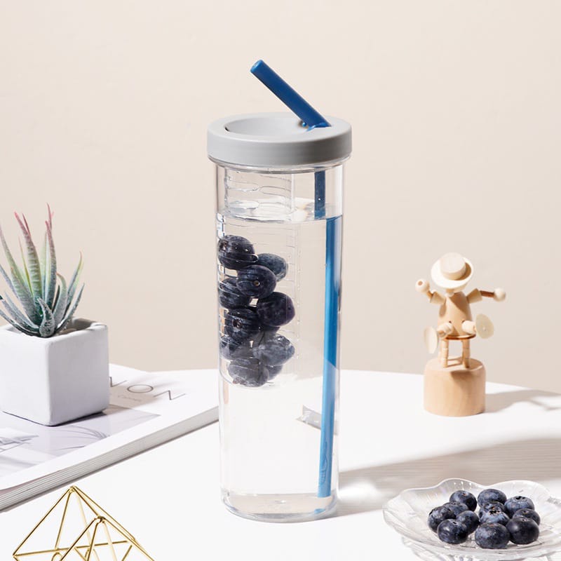 (JY) BOTOL MINUM TRANSPRAN/INFUSED WATER DENGAN SEDOTAN