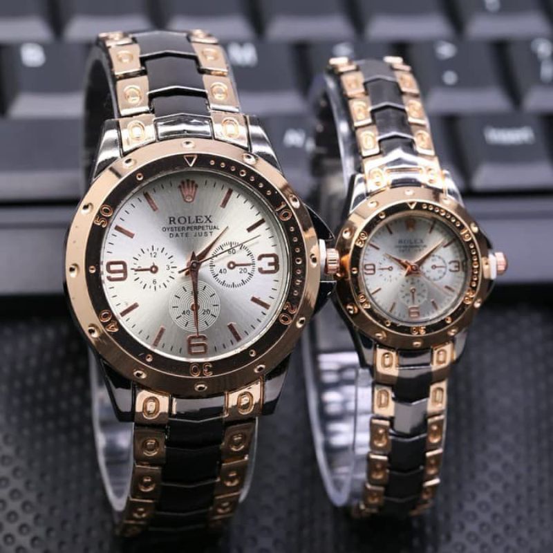 (Terima Cod)Jam Tangan Couple Rolex Fashion  Strap Rantai(Dikirim Dari Jakarta)