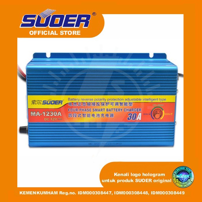 Charger Aki / cas accu 12 Volt 30 Ampere MA-1230 Suoer