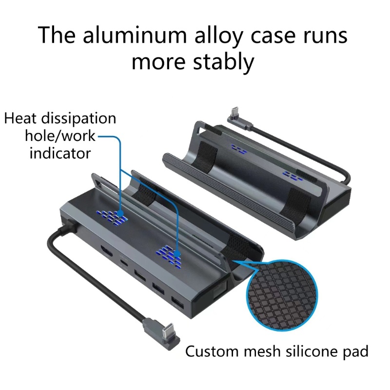Zzz Docking Station Untuk Steam Deck Console 6-in-1 Dock Stand Hub Adapter Base Holder