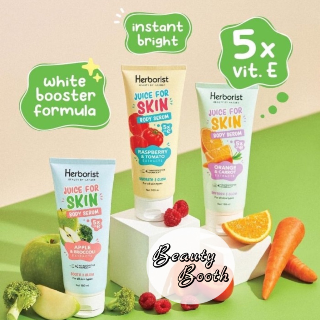 HERBORIST Juice For Skin Body Serum 180ml | Raspberry Orange Apple Body Lotion Herboris Body Serum Lotion