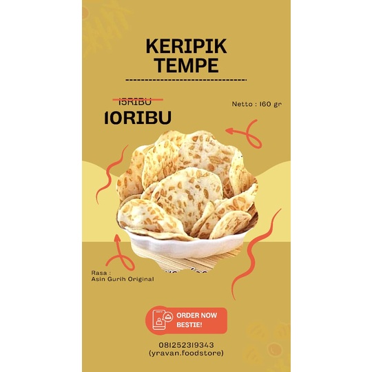 

KRIPTEM "KERIPIK TEMPE" ORIGINAL BY YRAVAN.FOOD