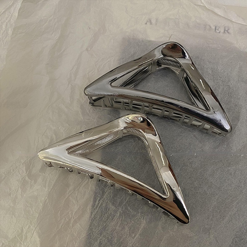 Simple Ins Metal Triangle Hairpin Klip Besar Klip Aksesori Rambut Klip Besar Untuk Wanita Perempuan