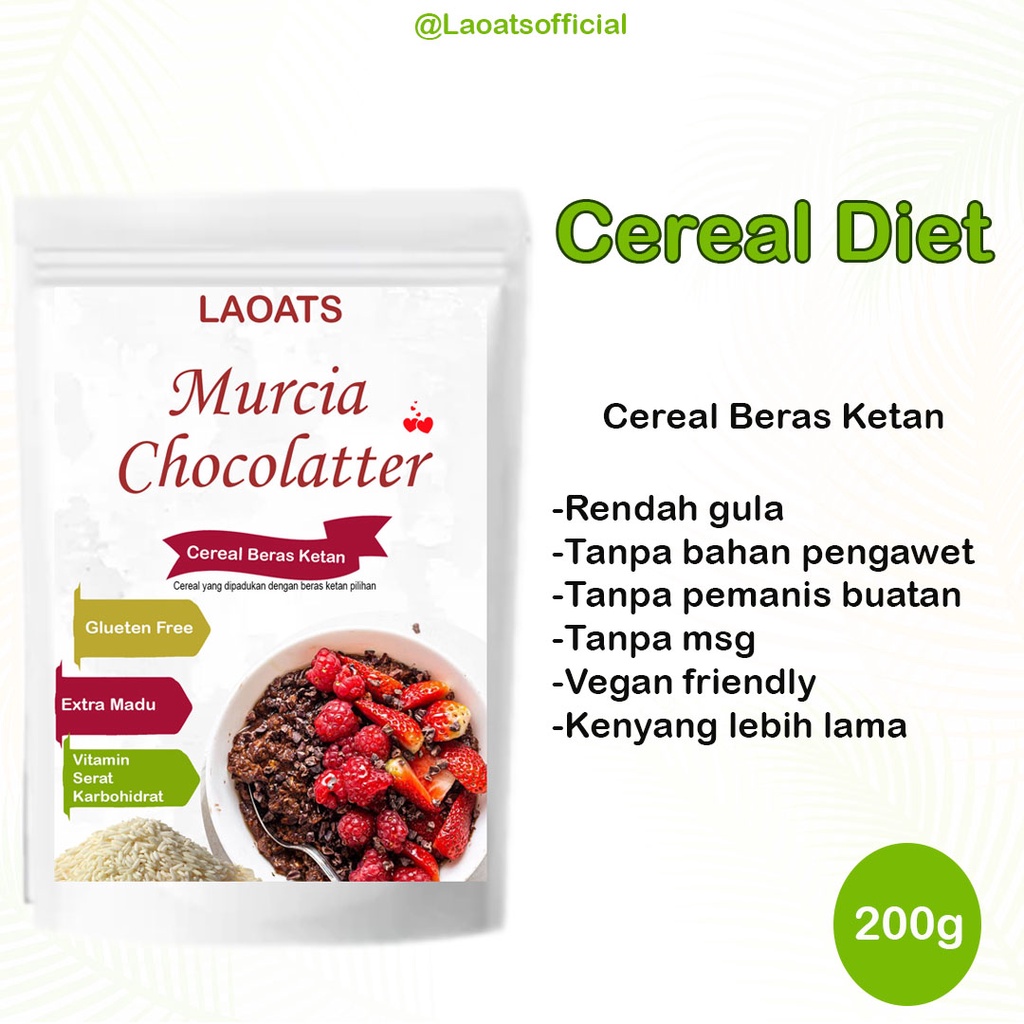 

Sereal Diet Pelangsing Penurun Berat Badan Rolled Oat Almond Milk Chia Seed Oatmeal Rendah Gula Beras Ketan Murcia Chocolatter Laoats (200g)