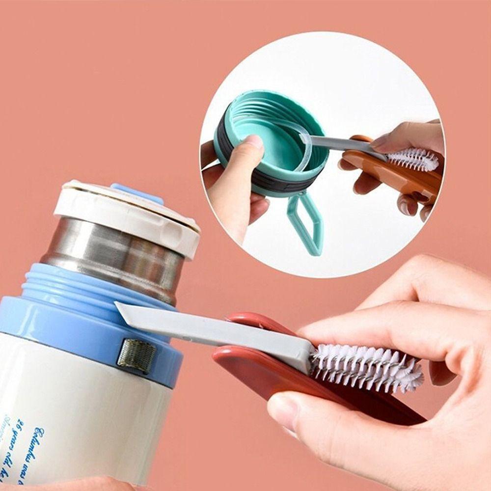 Needway   Sikat Botol Susu Tahan Lama Serbaguna Praktis Alur Brush Keyboard Perlengkapan Kebersihan Three-in-One Food Grade Multi Fungsi Cup Scrubber