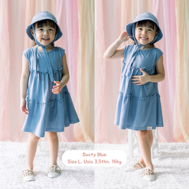[BEST SELLER] DRESS RUFFLE KOREA DRESS ANAK PEREMPUAN 1-6 TAHUN LUCU RAYIRAKA KIDS