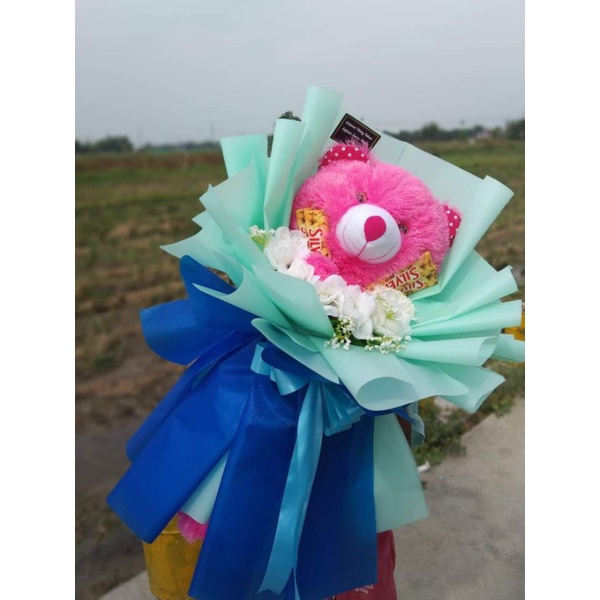 Buket boneka jumbo - buket jumbo - hadiah boneka - kado wisuda - kado ulang tahun