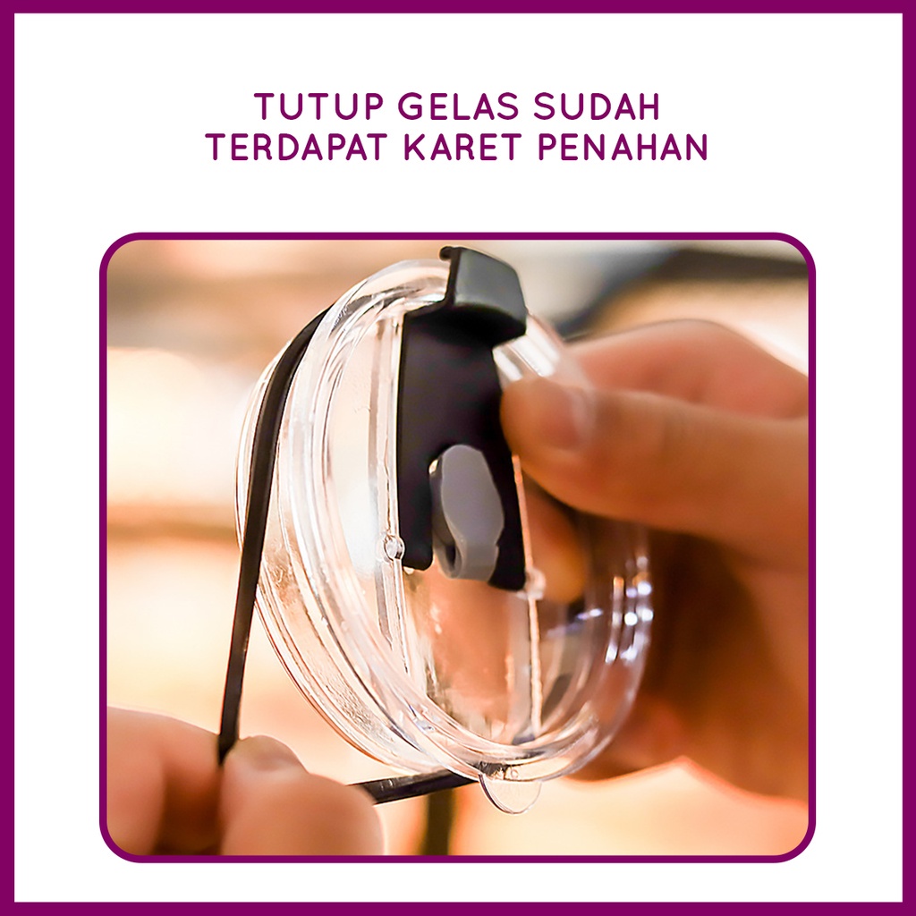 Gelas Tumblr Kaca Bening Gelas Mug Gelas Kaca dengan Tutup Anti Bocor 400ml Botol Minum Kaca Gratis Sedotan