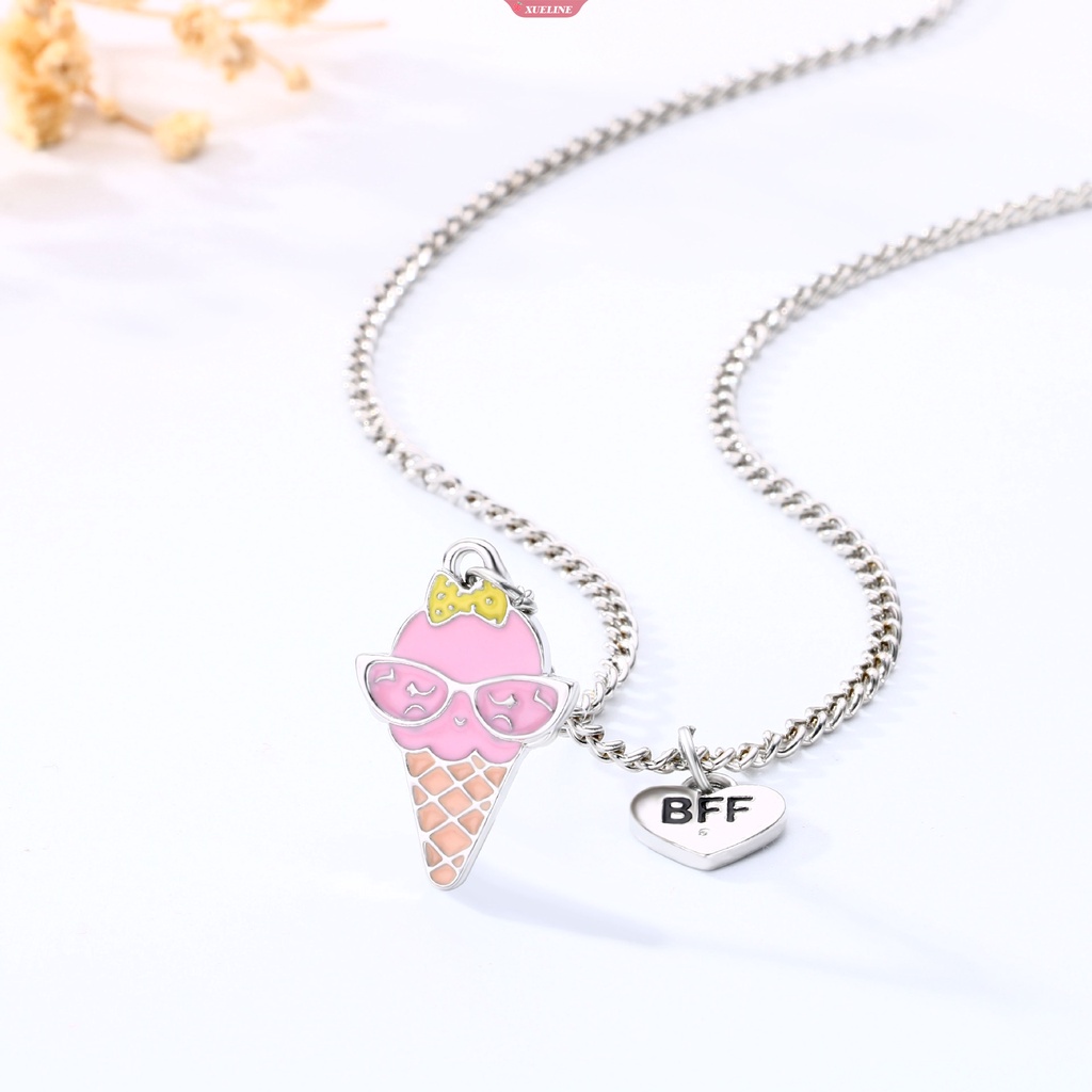 Lucu Kartun Kain Es Krim ice cream Kalung Anak Perempuan Teman Baik set Perhiasan [ZXL]