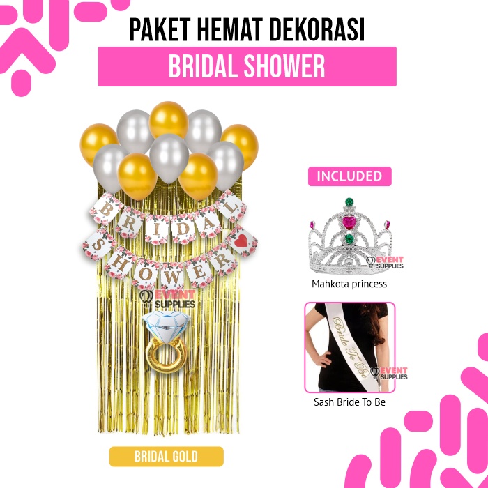 Paket Dekorasi Bridal Shower Plus Mahkota Dan Selempang Bride To Be Dekorasi Bride To Be Dekorasi Wedding