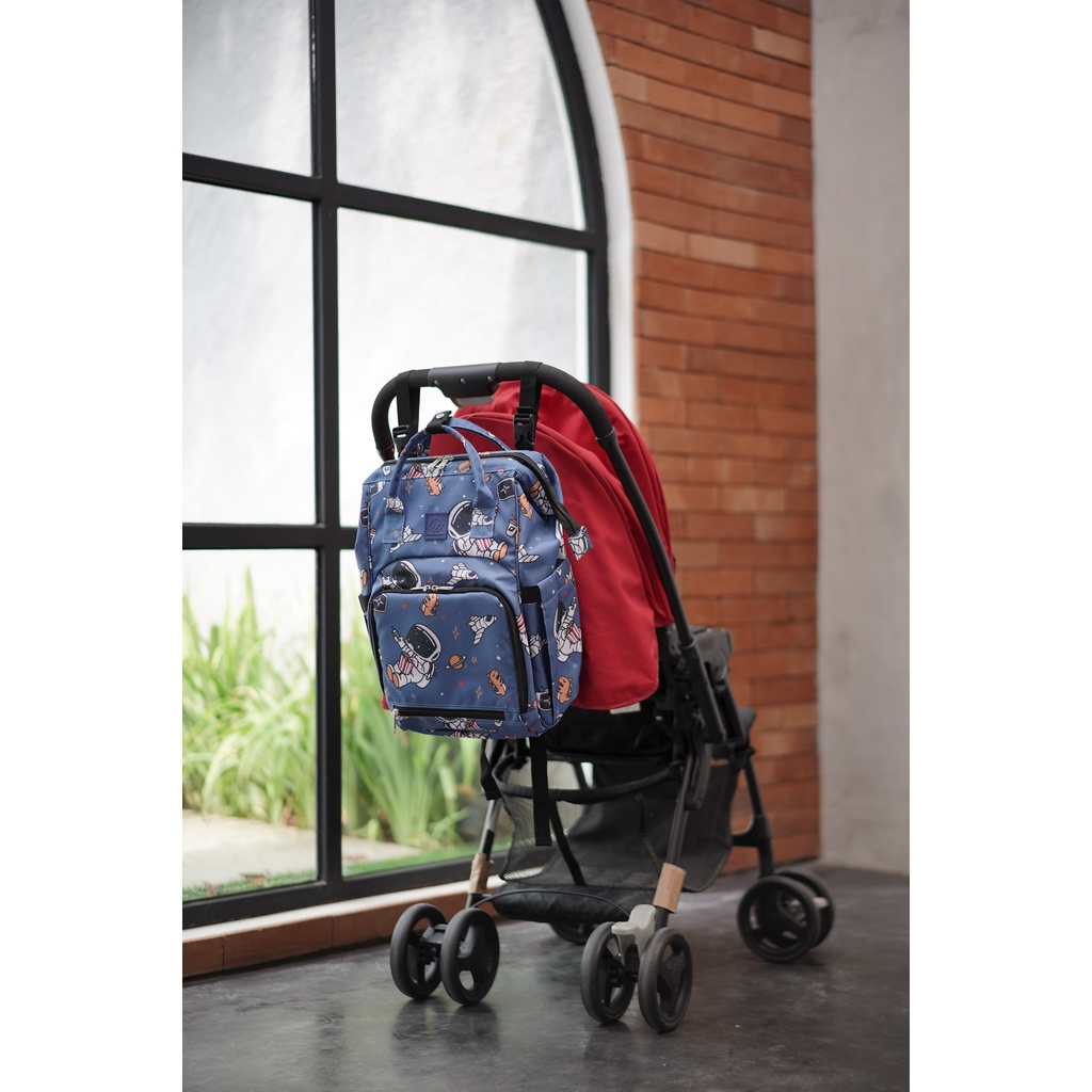 PapaMama Backpack Pattern  - Tas Perlengkapan Bayi - Water Repellent Fabric - Night Owl 1034