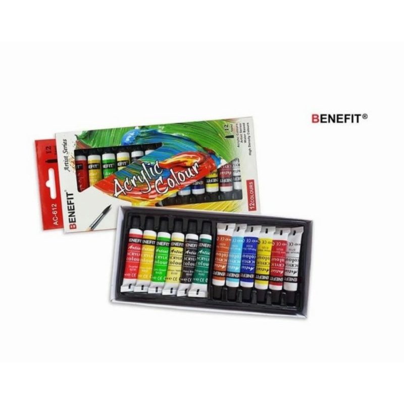 

Cat Acrylic Benefit 12 warna/Acrylic Paint 12 Colour Benefit