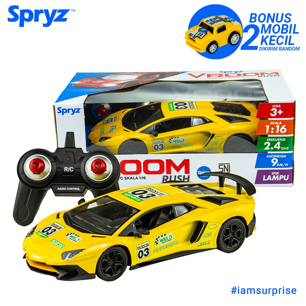 Spryz Rush Mainan Mobil RC Frekuensi 2.4 Ghz Skala 1:16