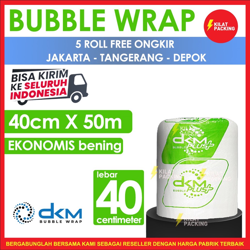 

Bubble Wrap Ekonomis Bening 40CM X 50M Tebal Plastik Bubblewrap Roll