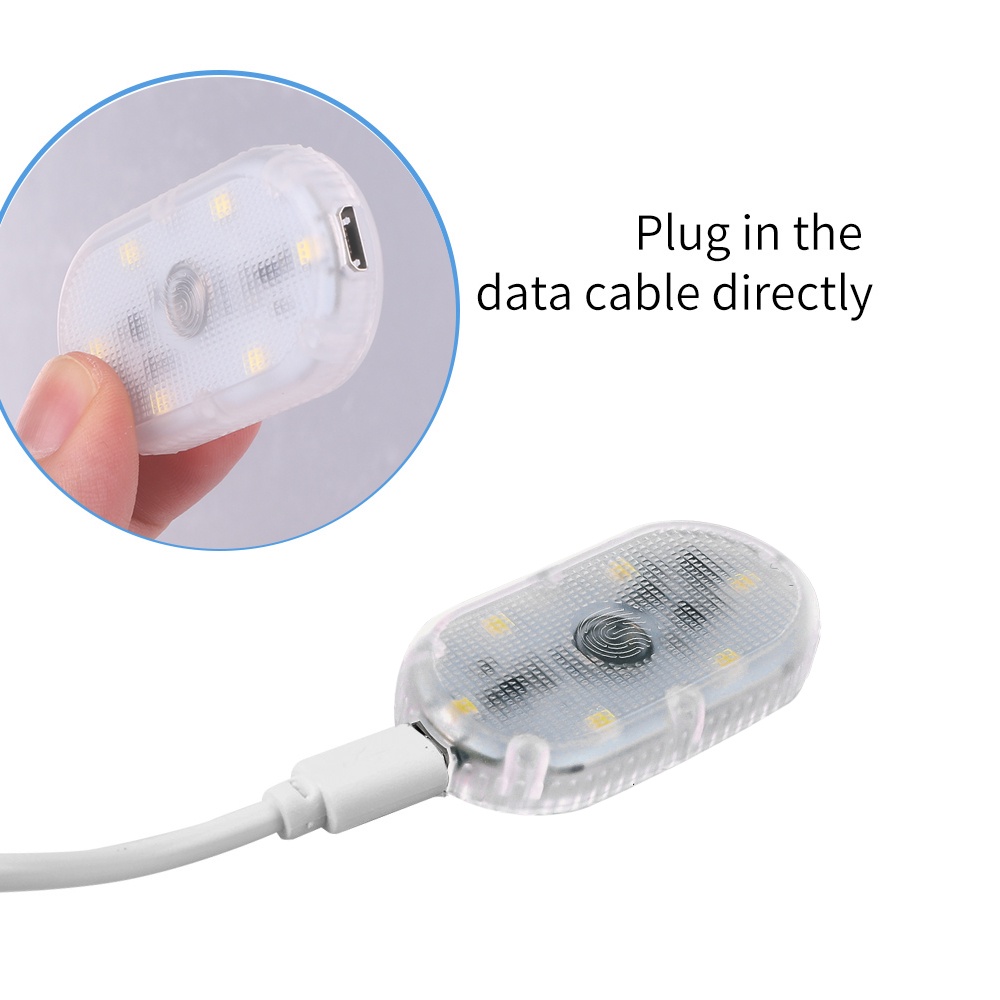 Lampu led 5v Di Mobil sensor Sentuh Jari Lampu Baca Lampu led USB charging 6lampu Manik-Manik Lampu Pintu