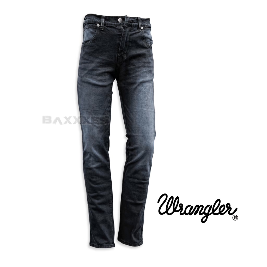 Wrangler Stretch Jeans - Celana Pnjang Pria - Dark Grey