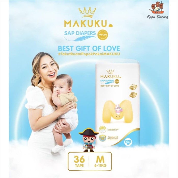 Makuku Air Diapers Premium Pro Care Tape M36