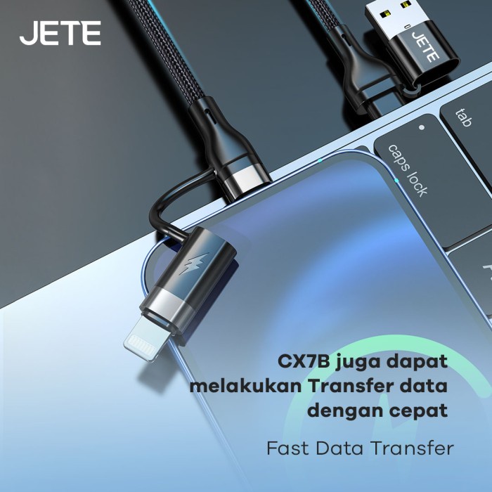 JETE CX7B Kabel Data USB to Type C 4IN1 PD Fast Charging 100W GARANSI