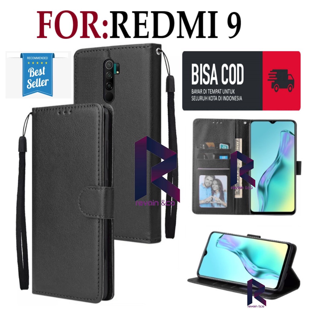 CASE XIAOMI REDMI 9 FLIP WALLET LEATHER KULIT PREMIUM SARUNG BUKA TUTUP KESING HP FLIP CASE XIAOMI REDMI 9